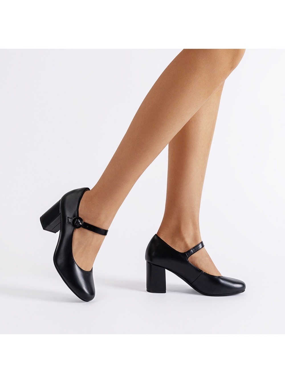 Dream Pairs Black Mary Jane Block Heel Pumps